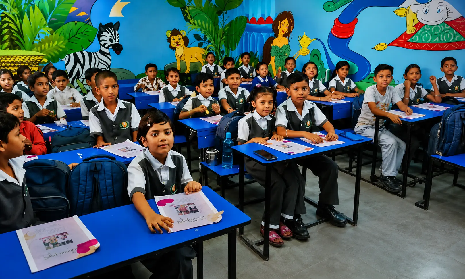 Delhi Premium School students learning together