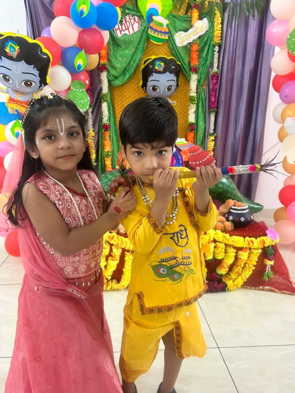 Colourful costumes at the Janmashtami programme